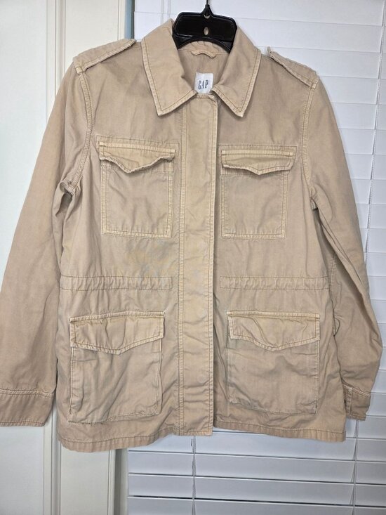 GAP Other - Mens Gap Khaki Utility Jacket XS Cotton Four-Pocket Cabin Heritage Boyfriend